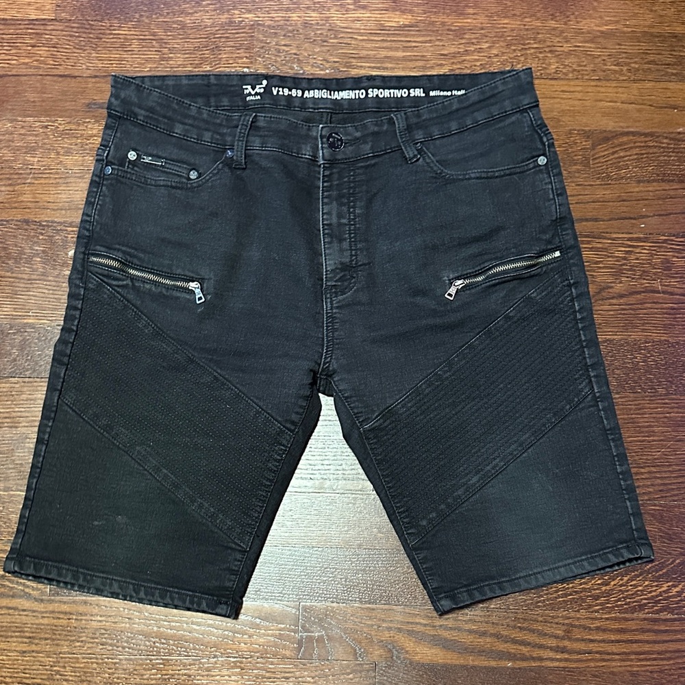 1969 Italia Black Denim Shorts
